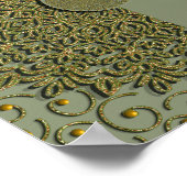 Elegant Modern Sage groen & goud klassiek menubord Poster (Hoek)