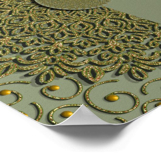 Elegant Modern Sage groen & goud klassiek menubord Poster (Hoek)