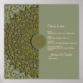 Elegant Modern Sage groen & goud klassiek menubord Poster (Voorkant)