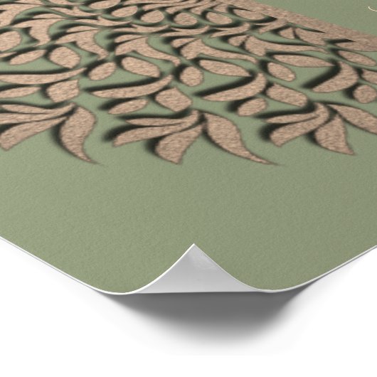 Elegant Modern Sage groen & goud klassiek menubord Poster (Hoek)