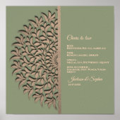 Elegant Modern Sage groen & goud klassiek menubord Poster (Voorkant)