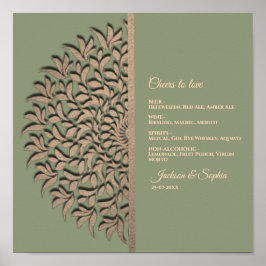 Elegant Modern Sage groen & goud klassiek menubord Poster