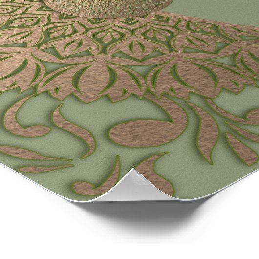 Elegant Modern Sage groen & goud klassiek menubord Poster (Hoek)