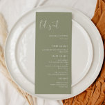 Elegant & modern Sage groen Let's eat bruiloft Menu<br><div class="desc">Laten we eten! Het menu van de bruiloft of van de receptie partij. Een moderne typografie en een trendy sage groene kleur voor je trouwbenodigdheden: kies deze eenvoudige en elegante trouwsuite. Volledig aanpasbaar: u kunt de achtergrond en de tekstkleur wijzigen zoals u wilt.</div>