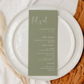 Elegant & modern Sage groen Let's eat bruiloft Menu