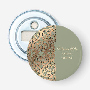 Elegant Modern Salie groen & goud Faux Gold Luxe Button Flesopener
