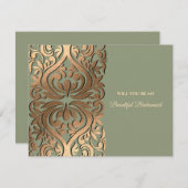 Elegant Modern Salie groen & goud Faux Gold Luxe Kaart (Voorkant / Achterkant)