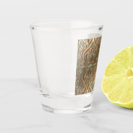 Elegant Modern Salie groen & goud Faux Gold Luxe Shot Glas (Links)