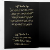 Elegant Modern Salon Black Gold Trifold Brochure Drieluik Kaart (Binnenzijde eerst)