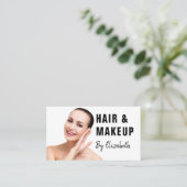 Elegant Modern Salon Haarstylist Fotoscript Visitekaartje (Staand voorkant)