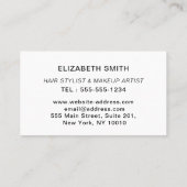 Elegant Modern Salon Haarstylist Fotoscript Visitekaartje (Achterkant)