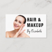 Elegant Modern Salon Haarstylist Fotoscript Visitekaartje (Voorkant)