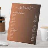 Elegant Modern Salon Spa Service Price List  Reclamebord Met Voetstuk (Insitu)