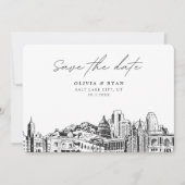 Elegant Modern Salt Lake City Save the Date Kaart (Voorkant)
