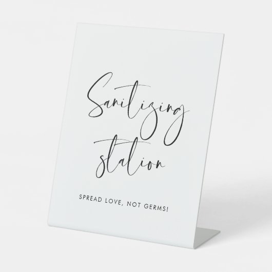 Elegant & modern Sanitizing station bruiloft teken Reclamebord Met Voetstuk (Voorkant)