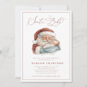 Elegant Modern Santa Baby Baby shower Uitnodiging (Voorkant)
