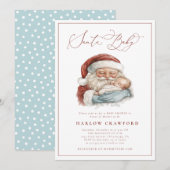 Elegant Modern Santa Baby Baby shower Uitnodiging (Voorkant / Achterkant)