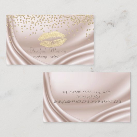 Elegant modern satin - glanzend diamant - Glittery Visitekaartje (Voorkant / Achterkant)