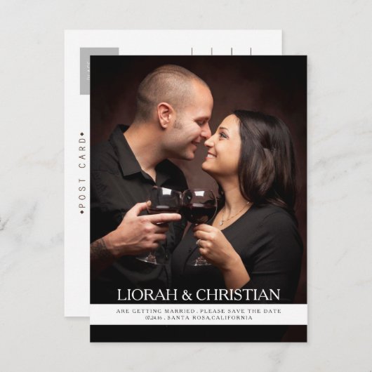 Elegant Modern Save the Date Briefkaart (Voorkant / Achterkant)