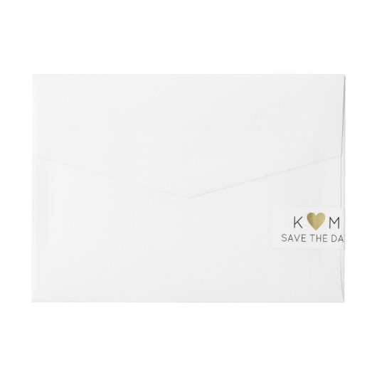 Elegant & modern Save the date bruiloft Omwikkelbaar Adreslabel (Achterkant)