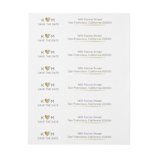 Elegant & modern Save the date bruiloft Omwikkelbaar Adreslabel (Vel)