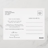 Elegant Modern Save The Date Gold Folie Uitnodiging Briefkaart (Achterkant)