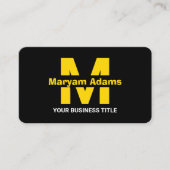 Elegant Modern (Scan QR Code) Monogram Zwart Goud Visitekaartje (Voorkant)