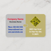 Elegant Modern (Scan QR Code) Monogram Zwart Goud Visitekaartje (Achterkant)