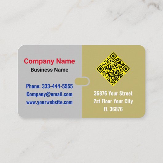 Elegant Modern (Scan QR Code) Monogram Zwart Goud Visitekaartje (Achterkant)