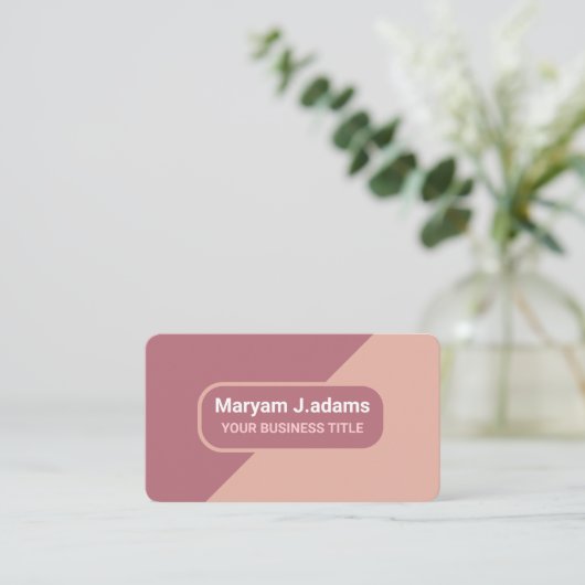 Elegant Modern (Scan QR Code) Roos Goud Visitekaartje (Staand voorkant)