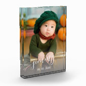 Elegant modern schattig, eenvoudig naamplaatje fotoblokken (Links)