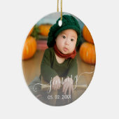 Elegant modern schattig, eenvoudig naamplaatje keramisch ornament (Rechts)