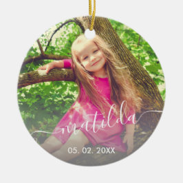 Elegant modern schattig, eenvoudig naamplaatje keramisch ornament