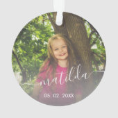 Elegant modern schattig, eenvoudig naamplaatje ornament (achterkant)