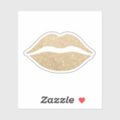 Elegant modern schattig girly gouden glitter lipp sticker (Vel)