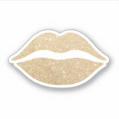 Elegant modern schattig girly gouden glitter lipp sticker (Voorkant)
