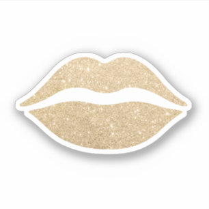 Elegant modern  schattig girly gouden glitter lipp sticker