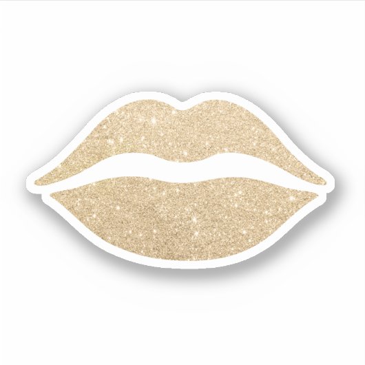 Elegant modern schattig girly gouden glitter lipp sticker (Voorkant)