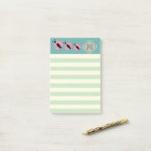 Elegant modern schattig tapijtenmonogram post-it® notes (Op bureau)