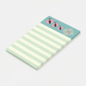 Elegant modern schattig tapijtenmonogram post-it® notes (Schuin)