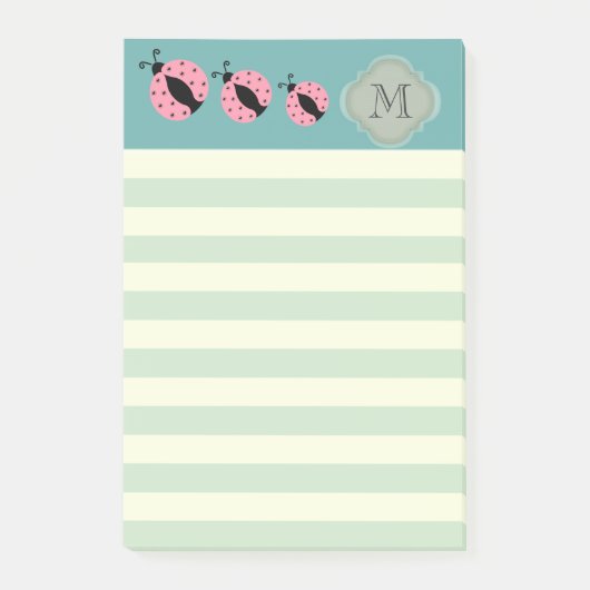 Elegant modern schattig tapijtenmonogram post-it® notes (Voorkant)