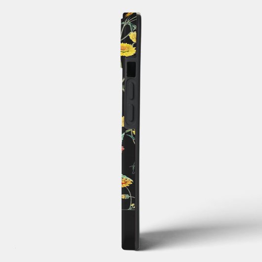 Elegant Modern Schattige Wildflower Naam Zwart Case-Mate iPhone Case (Achterkant / Links)