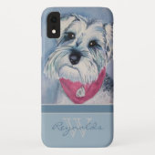 Elegant Modern Schnauzer w Monogram Naam Case-Mate iPhone Case (Achterkant)