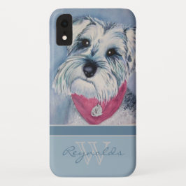 Elegant Modern Schnauzer w Monogram Naam Case-Mate iPhone Case