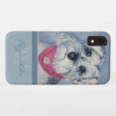 Elegant Modern Schnauzer w Monogram Naam Case-Mate iPhone Case (Achterkant (horizontaal))