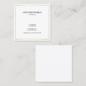 Elegant modern, schoon papier, goudvormig, profess vierkante visitekaartje (Voorkant / Achterkant)