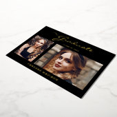 Elegant Modern Schrift | 2 Foto Grad Aankondiging (Gedraaid)