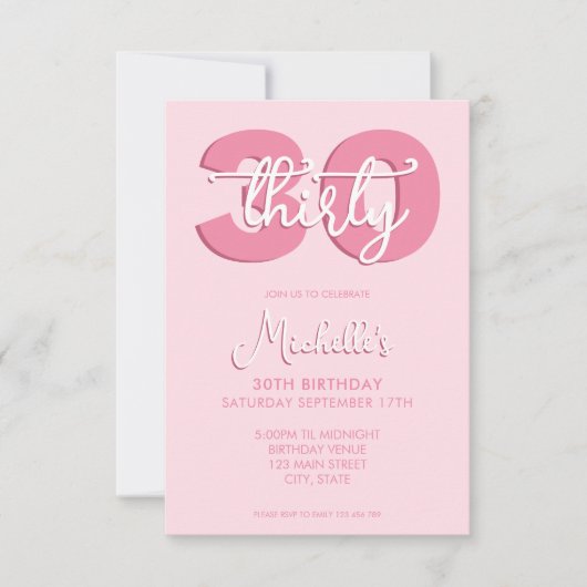 Elegant Modern Schrift 30e Verjaardag Kaart (Voorkant)