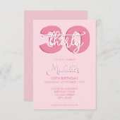 Elegant Modern Schrift 30e Verjaardag Kaart (Voorkant / Achterkant)