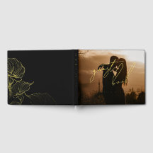 Elegant Modern Schrift Botanische Trouwfoto 